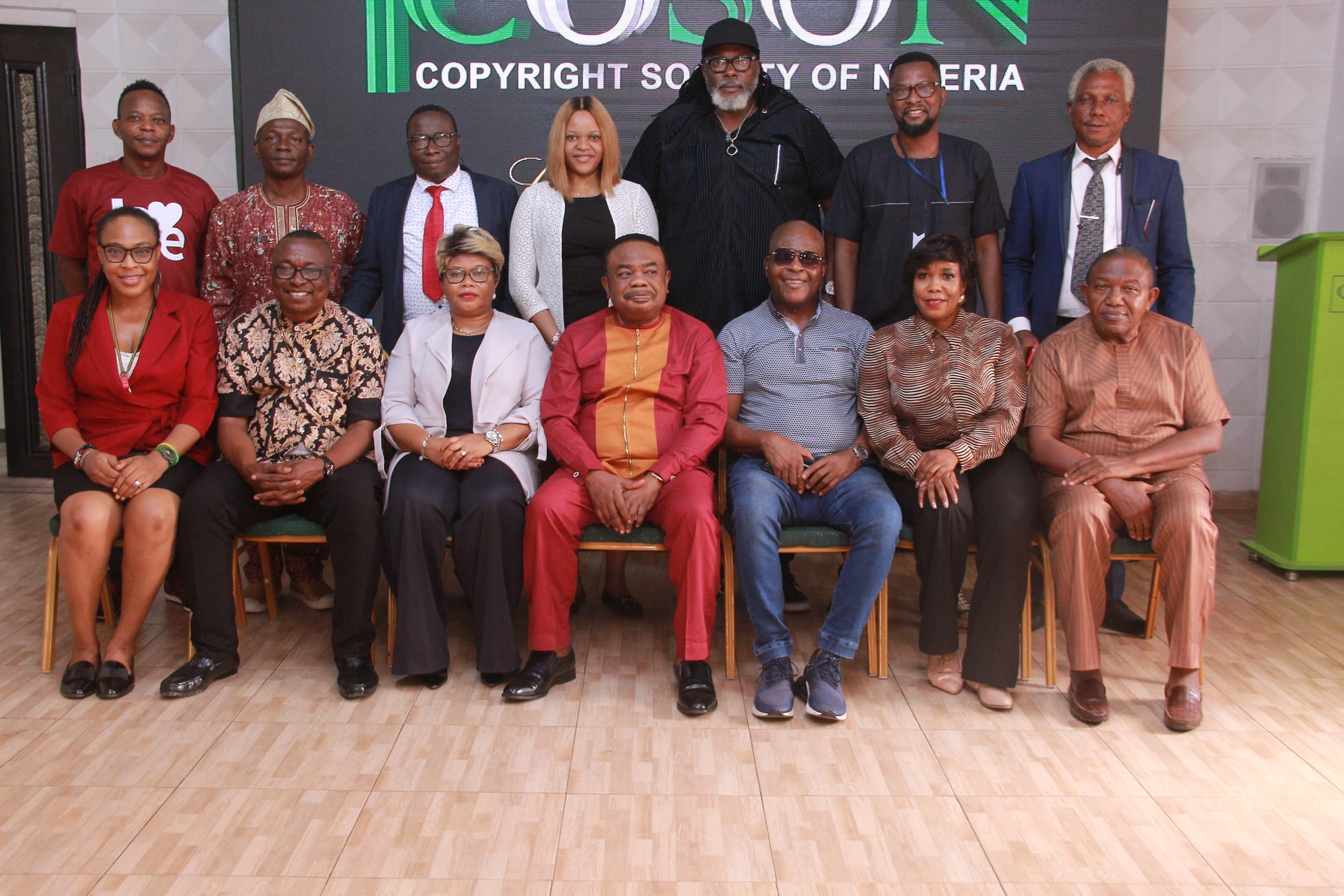COSON BOARD MEETS IN LAGOS AND RESOLVES THAT ALL MUSIC USERS BE INFORMED THAT COSON CONTINUES TO STAND FIRM LEGALLY AND THAT THE =N=10 BILLION SUIT AGAINST THE NCC HAS NOT BEEN TRIED, STRUCK OUT, DETERMINED NOR DISMISSED AND THAT COSON RENEWS THE CALL FOR THE SACK OF NCC DG, JOHN ASEIN.